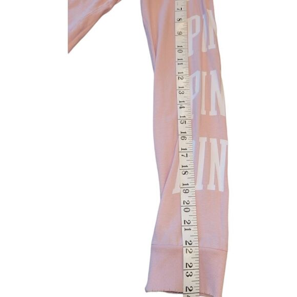 PINK Victorias Secret Pale Pink Logo Crop Long Sleeve Top Size S - Picture 9 of 11